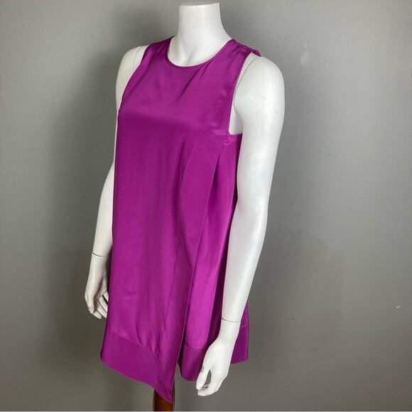 Donna Karan top tunic XS sleeveless silk purple Mod wrap NWT lagenlook - Picture 3 of 15